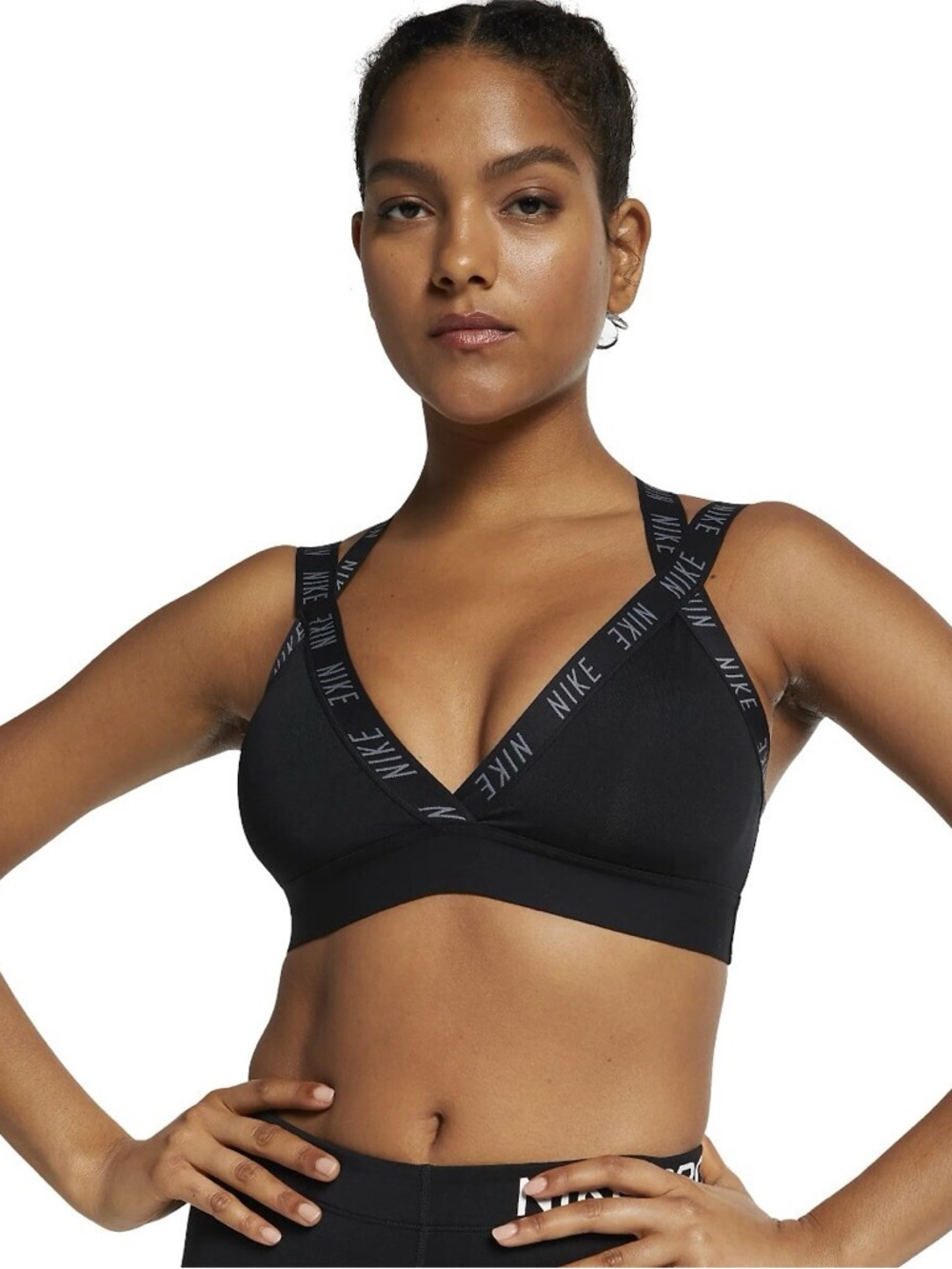 Nike Indy Logo High Support Sports Bra (Black) - Medium- BV4810 010